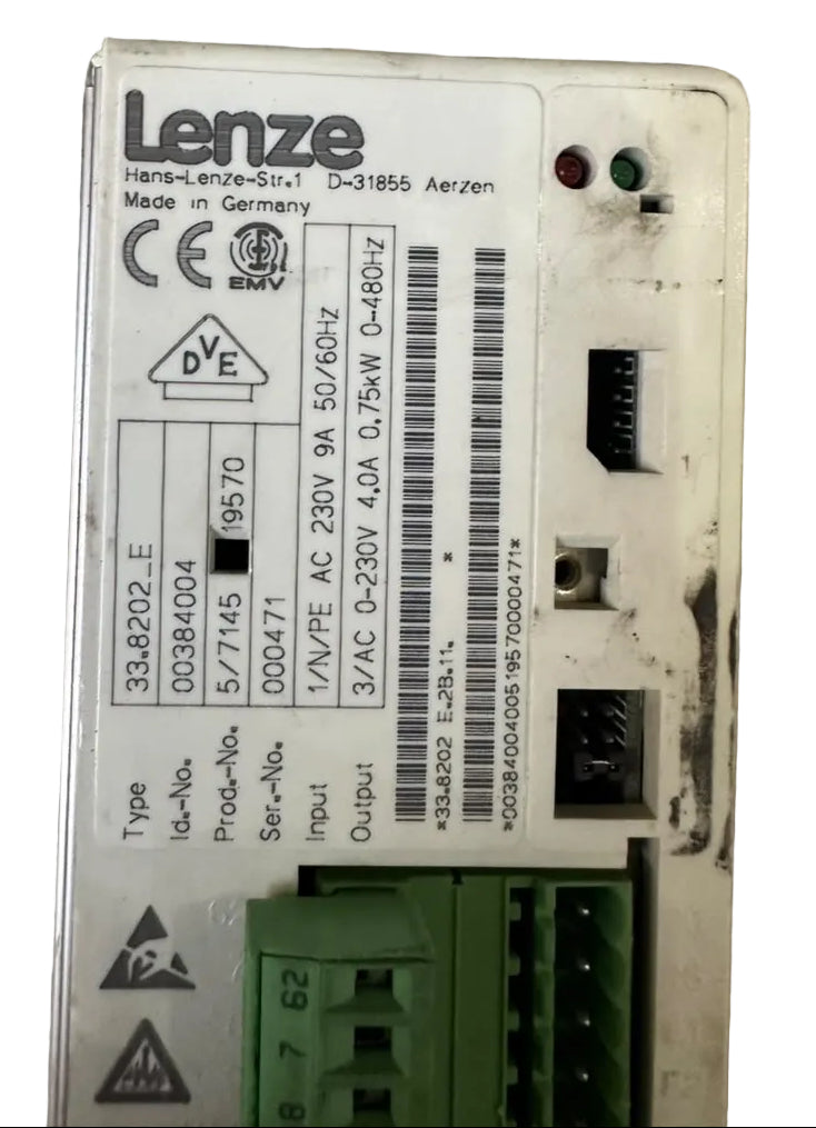 Lenze 33.8202-E AC Frequency Inverter Drive 0.75kW 230V Single Phase Input