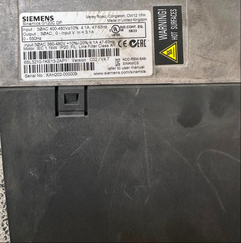 Siemens SINAMICS G120C 6SL3210-1KE13-2AP1 1.1kW 380–480V AC Drive