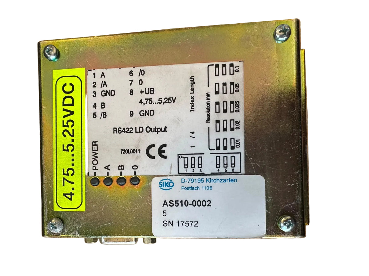 SIKO AS510/1 AS510-0002 Evaluation Electronics RS422 4.75–5.25VDC