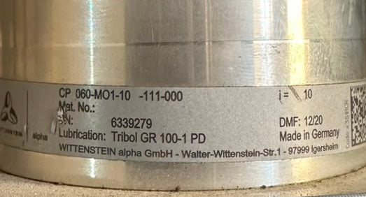 WITTENSTEIN Alpha CP060-M01-10 Right Angle Planetary Gearbox 10:1 Ratio