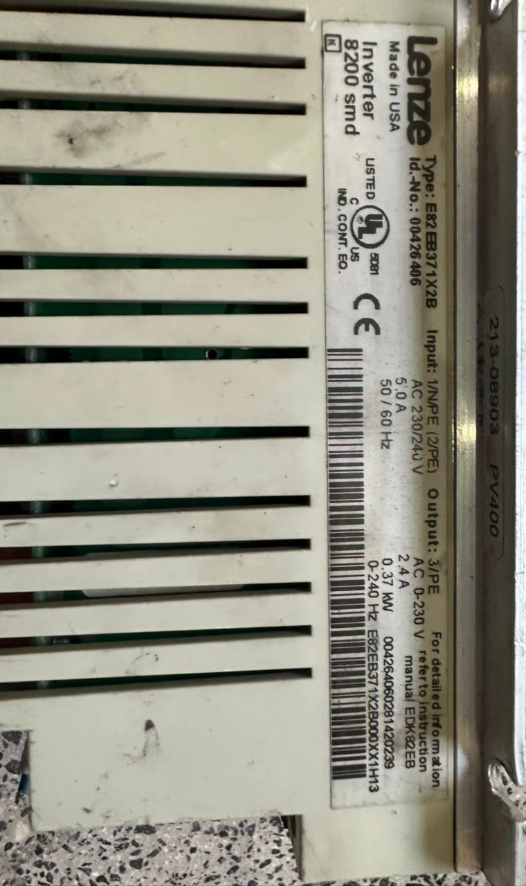 Lenze E82EB371X2B 8200 SMD Frequency Inverter 0.37kW 230V Variable Speed Drive
