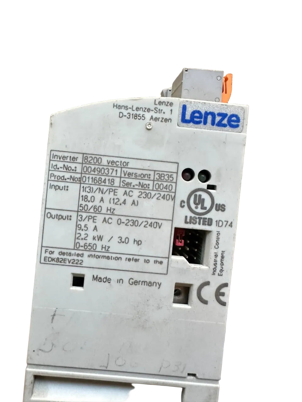 Lenze 8200 Vector E82EV222_2C 2.2kW AC Frequency Inverter Drive 230V 3HP VFD