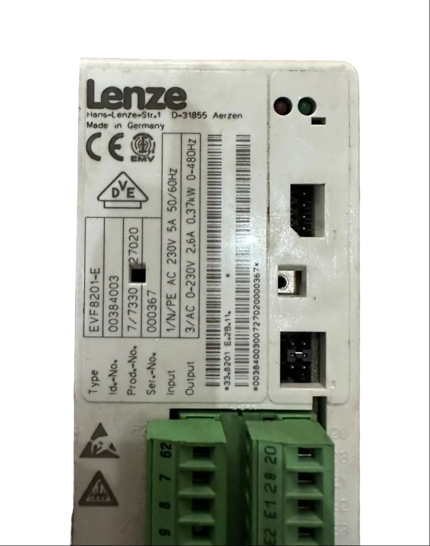 Lenze EVF8201-E AC Frequency Inverter Drive 0.37kW 230V Single Phase Input