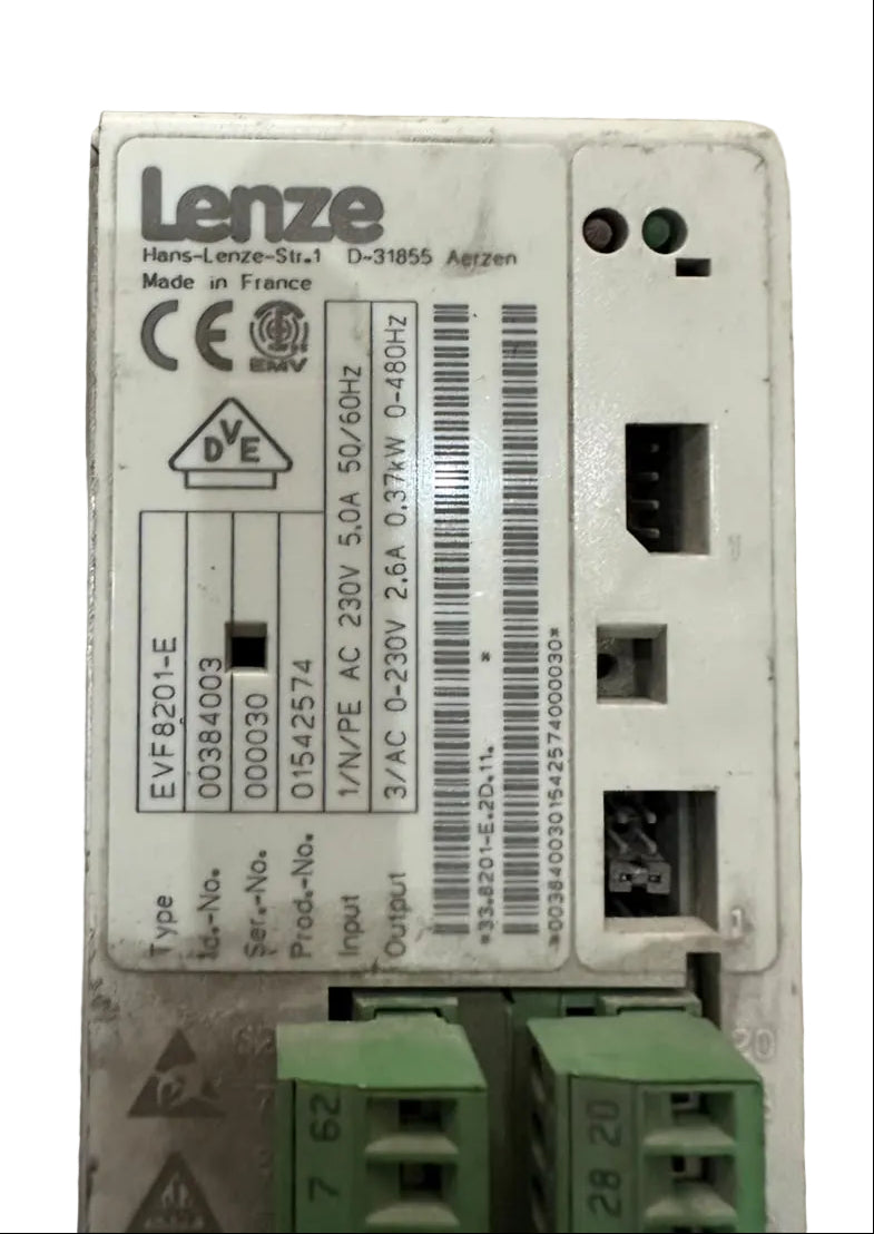 Lenze EVF8201-E AC Frequency Inverter Drive 0.37kW 230V Single Phase Input VFD