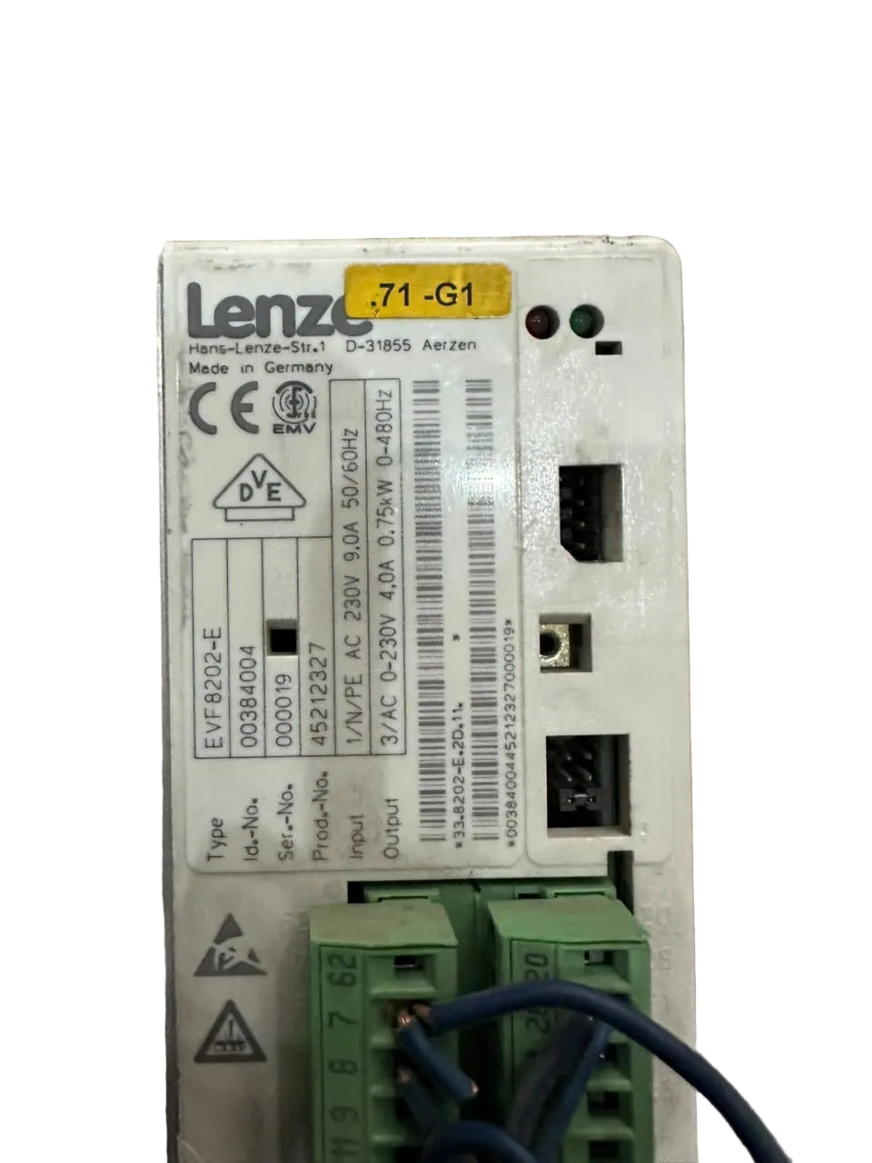 Lenze EVF8202-E AC Frequency Inverter Drive 0.75kW 230V Single Phase Input