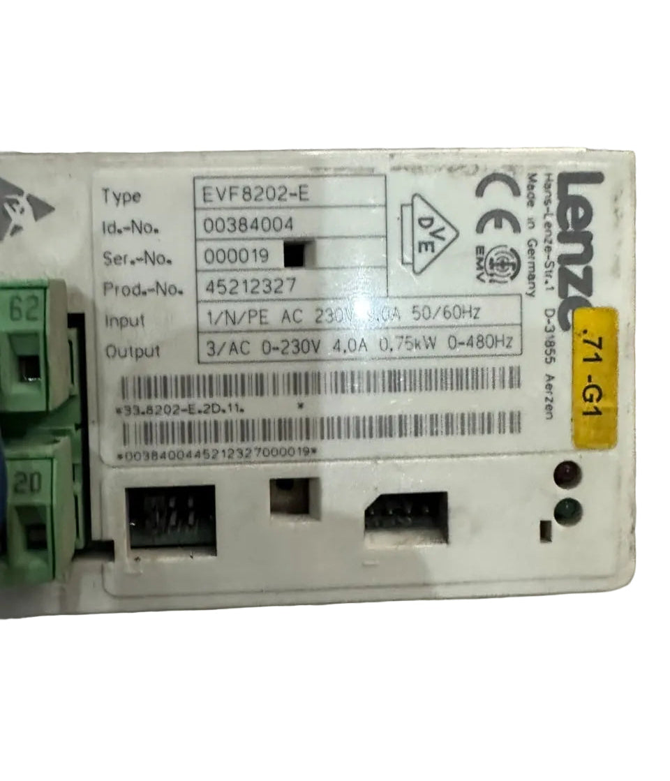 Lenze EVF8202-E AC Frequency Inverter Drive 0.75kW 230V Single Phase Input