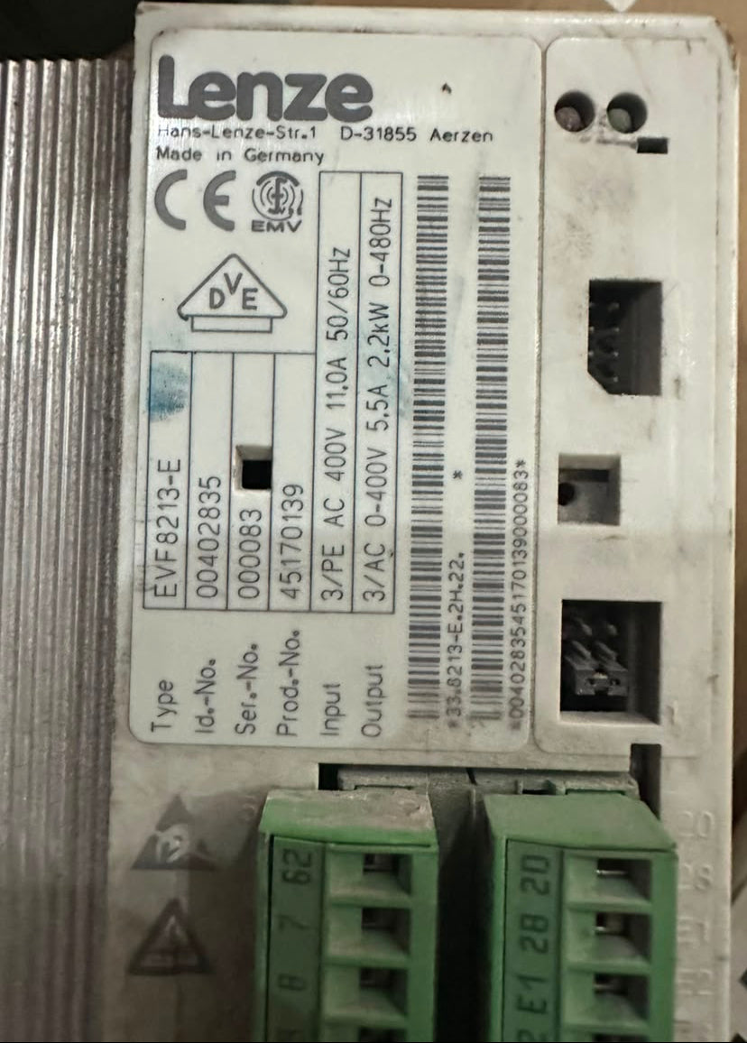 Lenze EVF8213-E AC Frequency Inverter Drive 2.2kW 400V 5.5A VFD Made in Germany