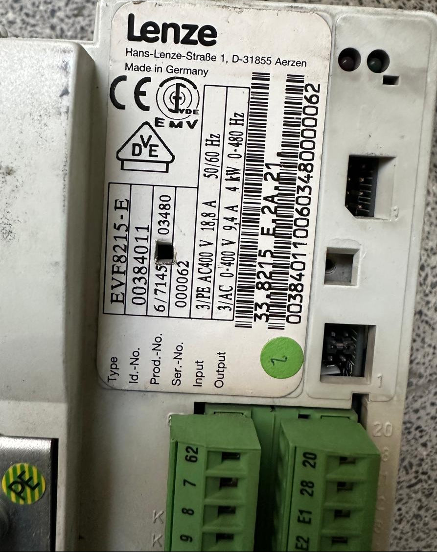 Lenze EVF8215-E 4kW 3×400V AC Frequency Inverter Drive 0–180Hz