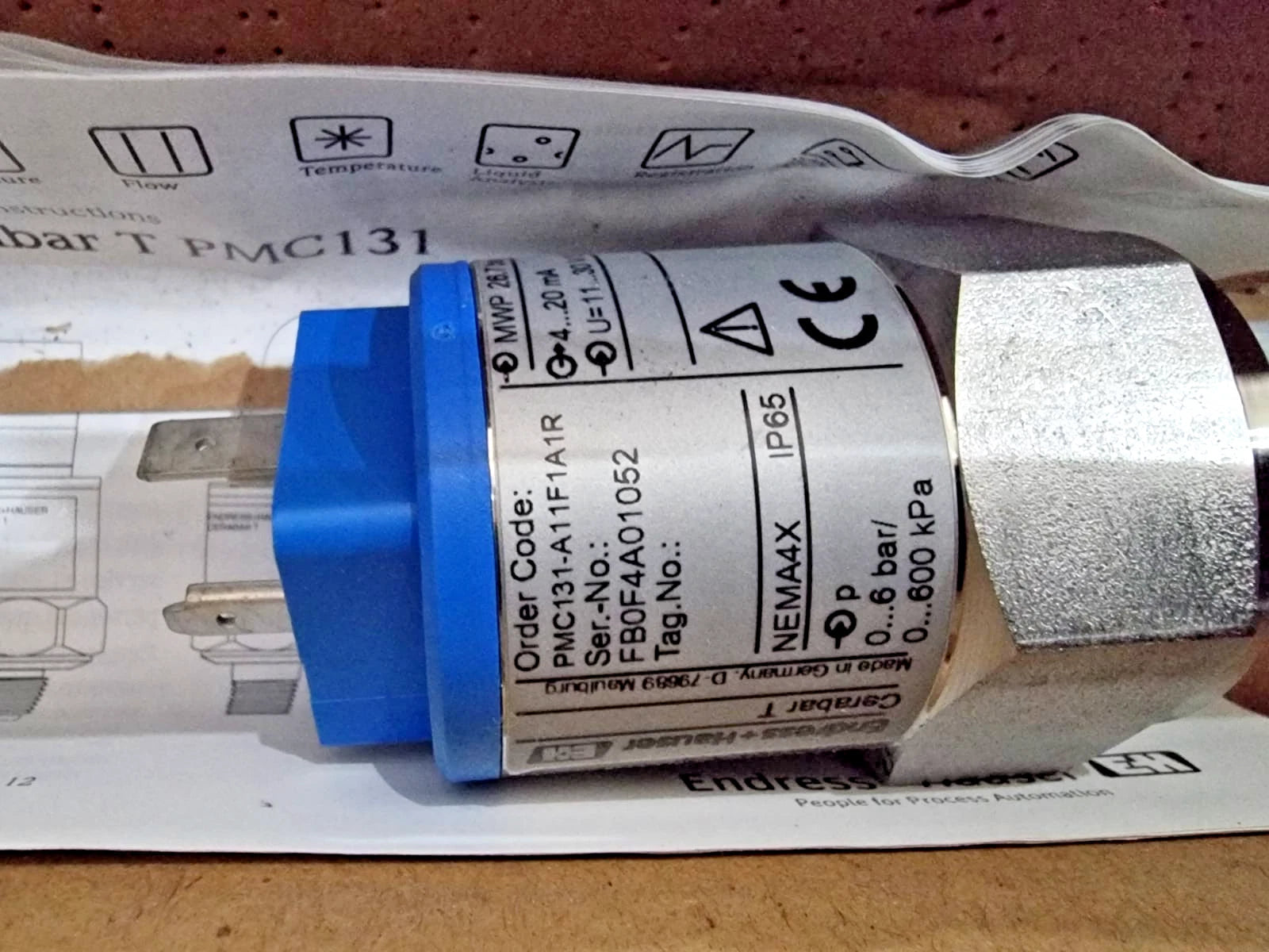 Endress+Hauser Cerabar T PMC131-A11F1A1R Pressure Transmitter 0-6 Bar