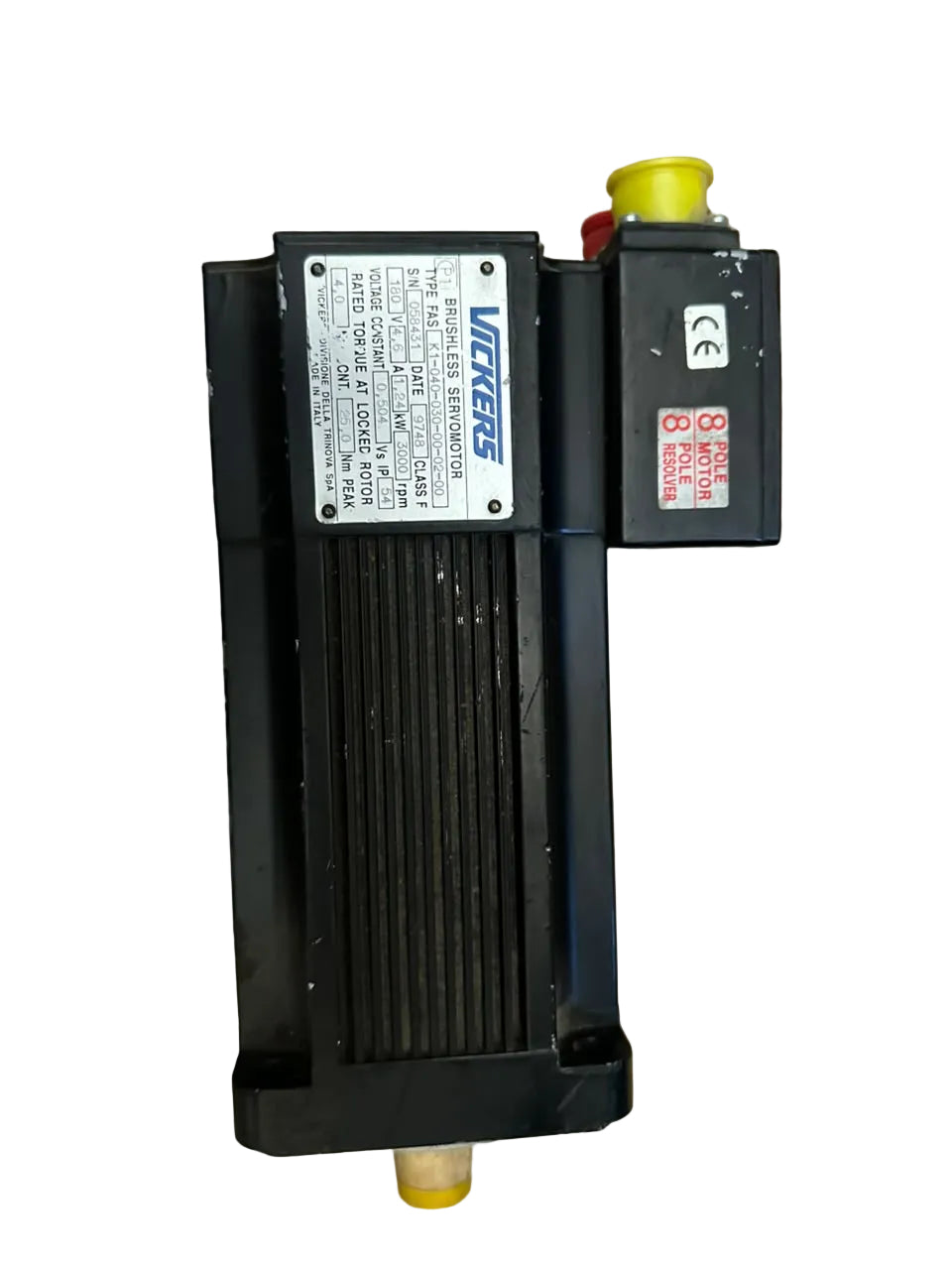 Vickers FAS K1-040-030-00-02-00 Brushless Servo Motor 180V 3000 RPM 1.24kW