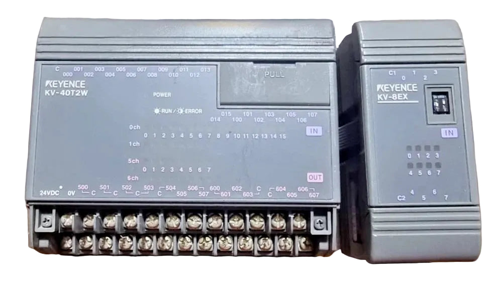 Keyence KV-40T2W PLC Controller with KV-8EX Expansion Module – Made in Japan