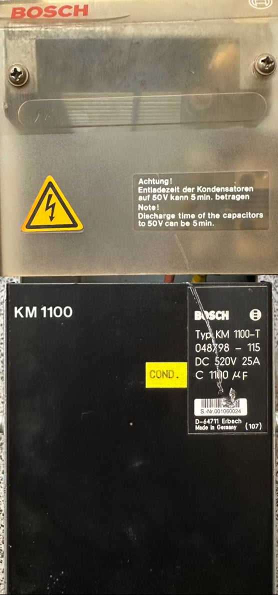 Bosch KM 1100-T Capacitor Module DC Link 520V 25A 1100µF 048798-115