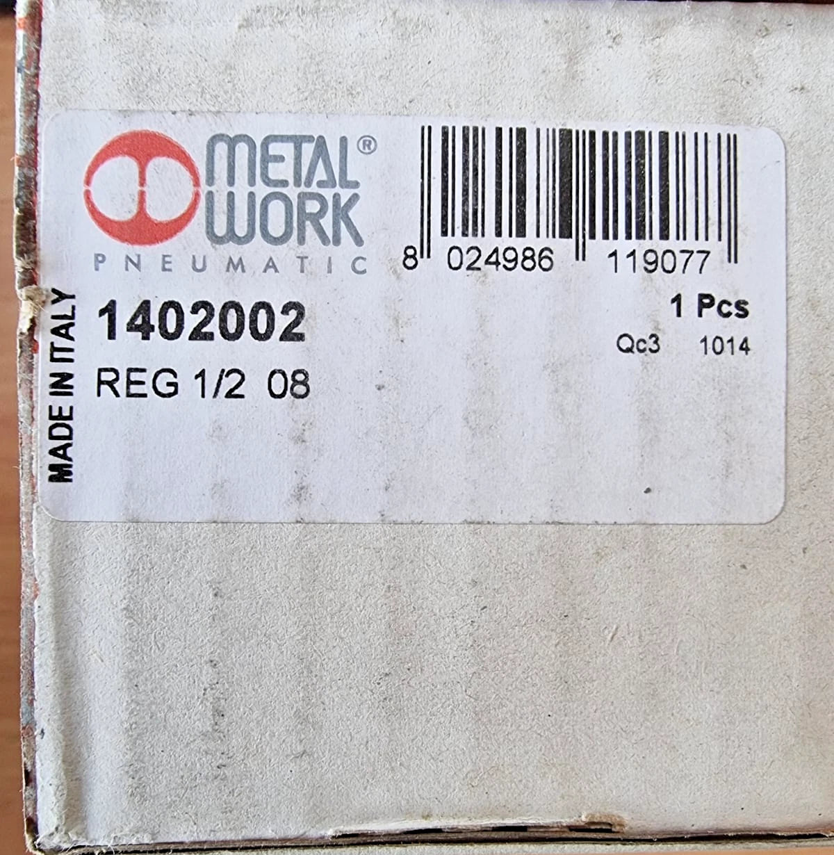 Metal Work 1402002 REG 1/2 08 Pneumatic Pressure Regulator 1/2"