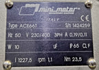 Mini Motor ACE66T AC Gear Motor 230/400V 3PH 23.5 Nm IP65 – Made in Italy