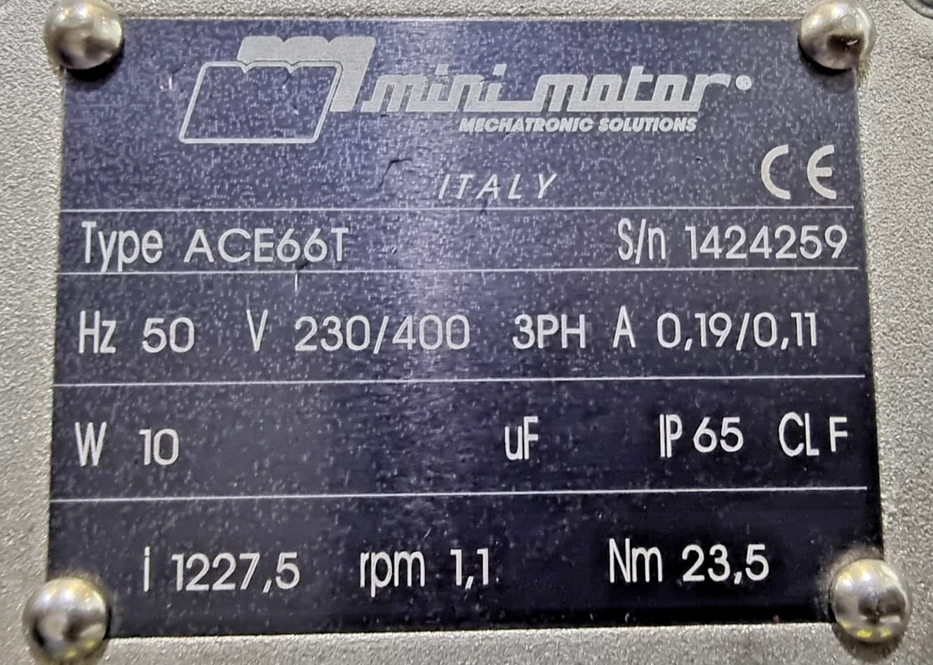 Mini Motor ACE66T AC Gear Motor 230/400V 3PH 23.5 Nm IP65 – Made in Italy