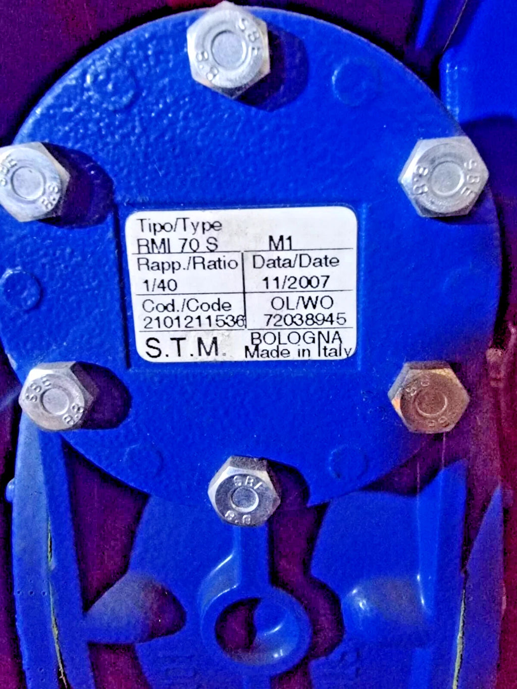 STM RMI 70 Worm Gear Reducer 40:1 Ratio – Made in Italy