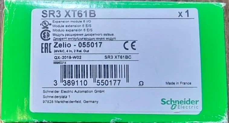 Schneider Electric SR3XT61B Zelio Logic Expansion Module 24VAC 6 I/O