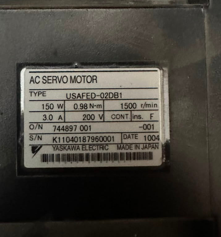 Yaskawa USAFED-02DB1 AC Servo Motor 200V 150W 1500 RPM