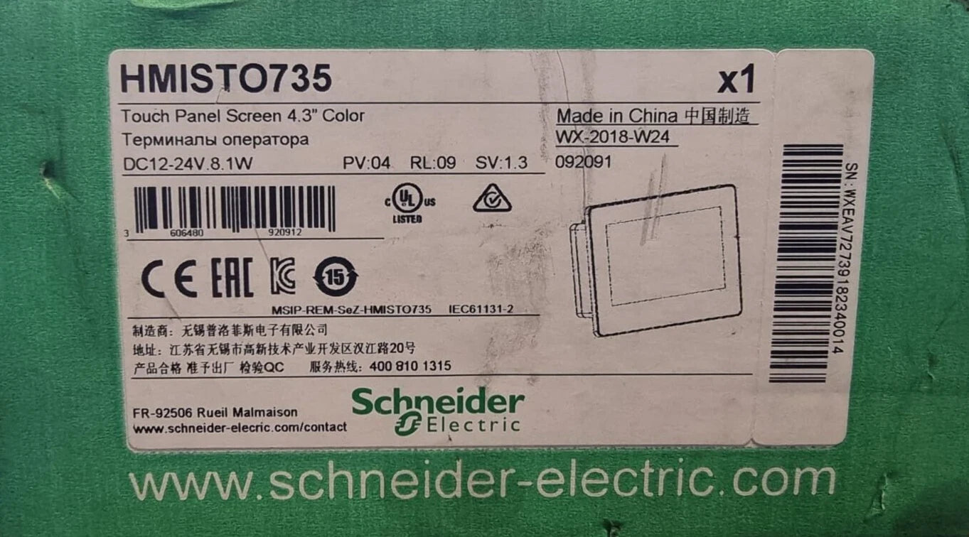 Schneider Electric Magelis HMISTO735 4.3" Color Touch Panel HMI