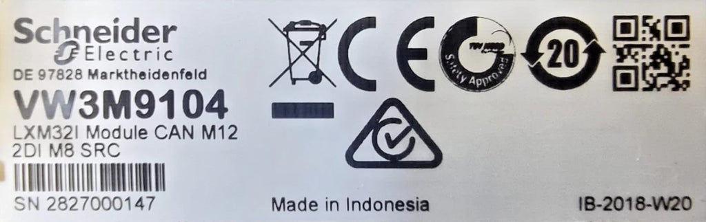 Schneider Electric VW3M9104 LXM32I CANopen/CANmotion Module M12 2DI M8 SRC